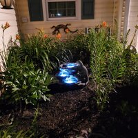 Highland Dunes Bright Waters Otters Garden Fountain with Lights